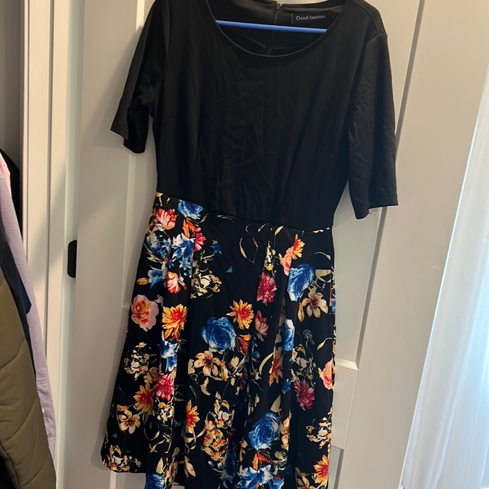 Black and Floral Dress